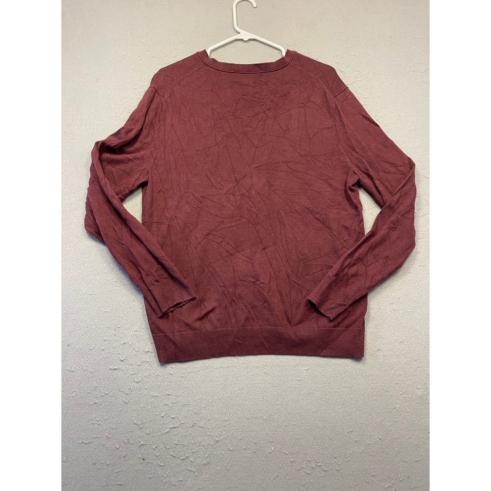 Banana Republic V-Neck Sweater Premium Luxe Yarn Burgundy Large Mens